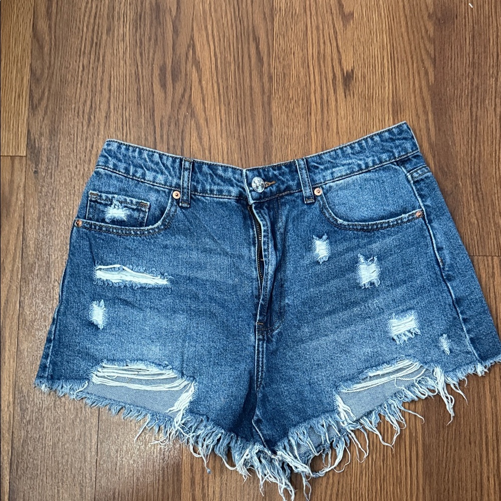 Women's Distressed Blue Jean Shorts
